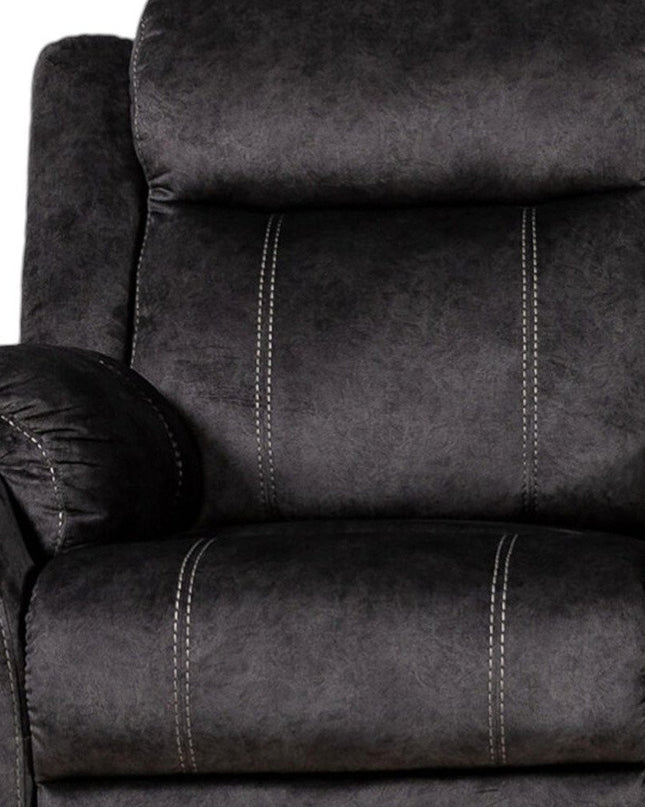 70" Dark Gray Microfiber Manual Reclining Loveseat With Storage