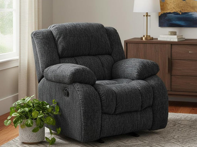 40" Gray Fabric Gliding Recliner