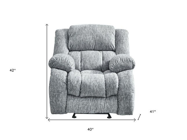40" Gray Fabric Gliding Recliner