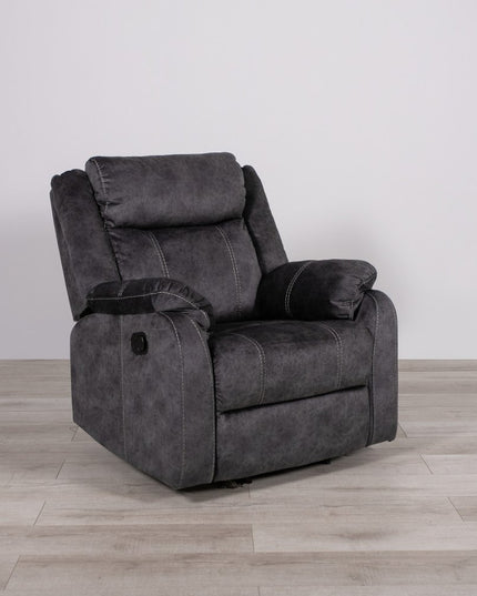 35" Granite Gray Fabric Manual Recliner