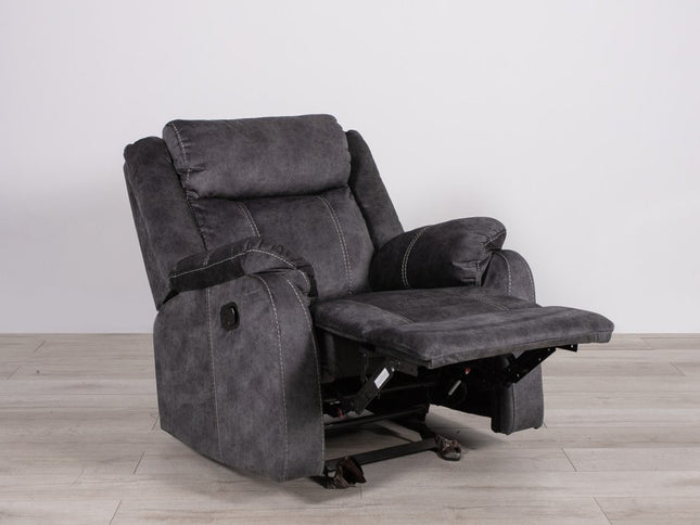 35" Granite Gray Fabric Manual Recliner