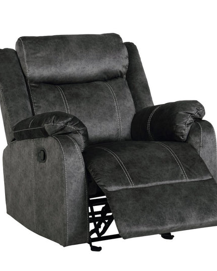35" Granite Gray Fabric Manual Recliner