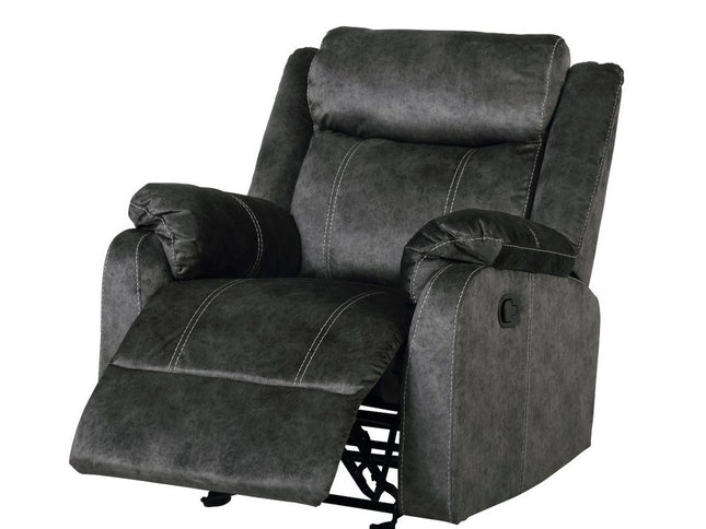 35" Granite Gray Fabric Manual Recliner