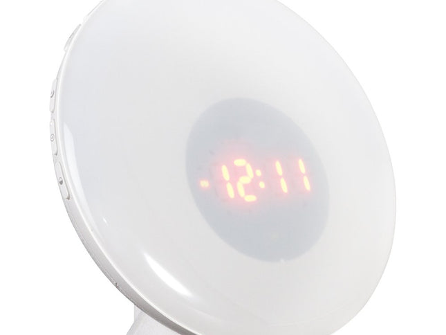 7" White Round LED Desk Lamp With USB