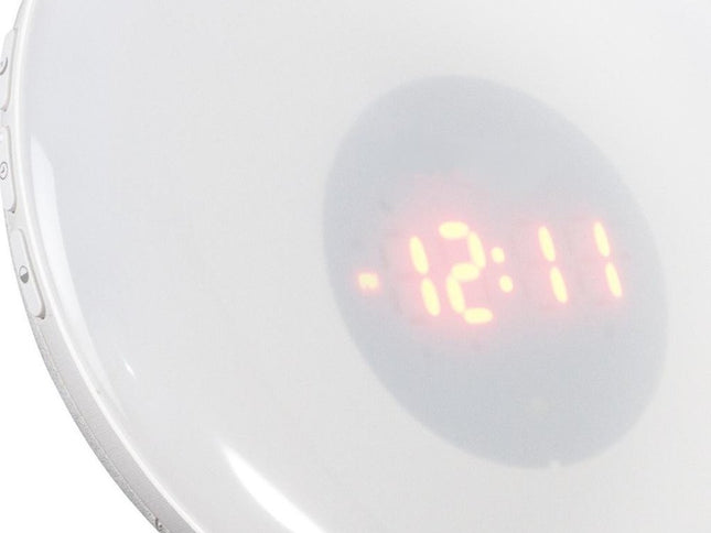 7" White Round LED Desk Lamp With USB