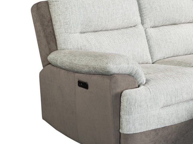 Beige And Brown Fabric Sleeper L Shaped Three Piece Sofa and Storage Chaise Sectional