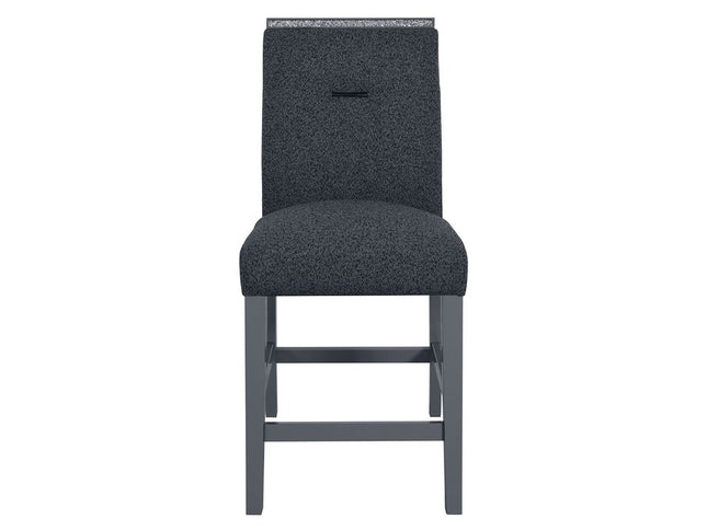 25" Dark Gray Wood and Suede Counter Height Bar Chair