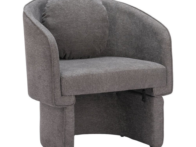 28" Gray Upholstered Club Chair And Toss Pillow