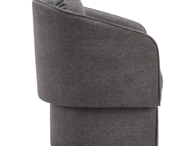 28" Gray Upholstered Club Chair And Toss Pillow
