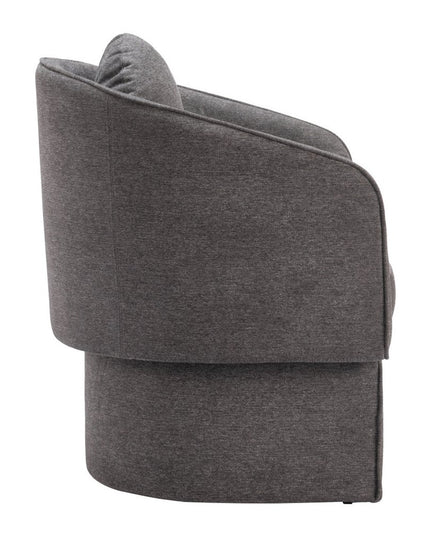 28" Gray Upholstered Club Chair And Toss Pillow