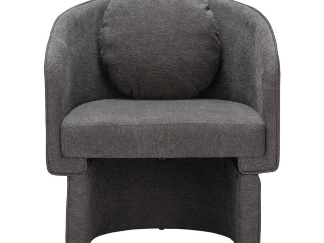 28" Gray Upholstered Club Chair And Toss Pillow