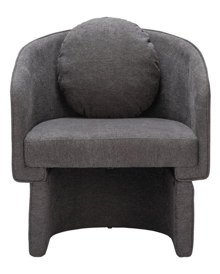 28" Gray Upholstered Club Chair And Toss Pillow