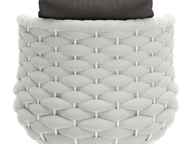 34" Gray And White Fabric Club Chair And Toss Pillow