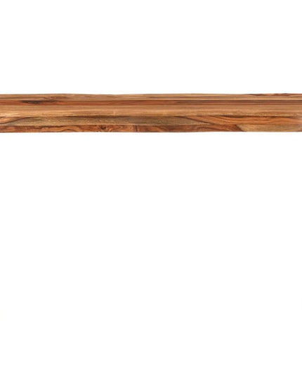 60" Brown Solid Wood Double Pedestal Live Edge Console Table