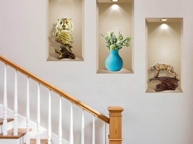 Set of Three Ana Faux Niche 3D Peel and Stick Wall Decals