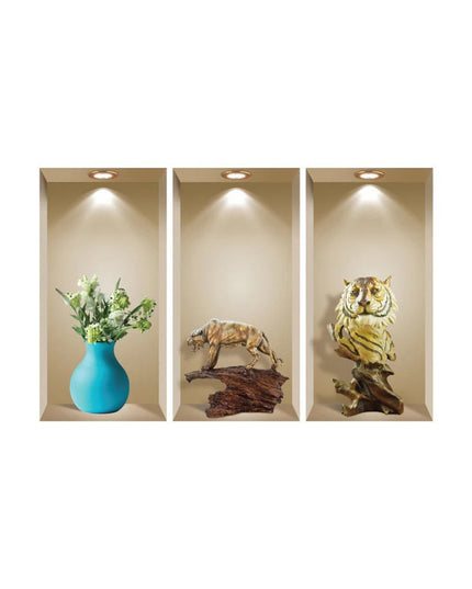 Set of Three Ana Faux Niche 3D Peel and Stick Wall Decals