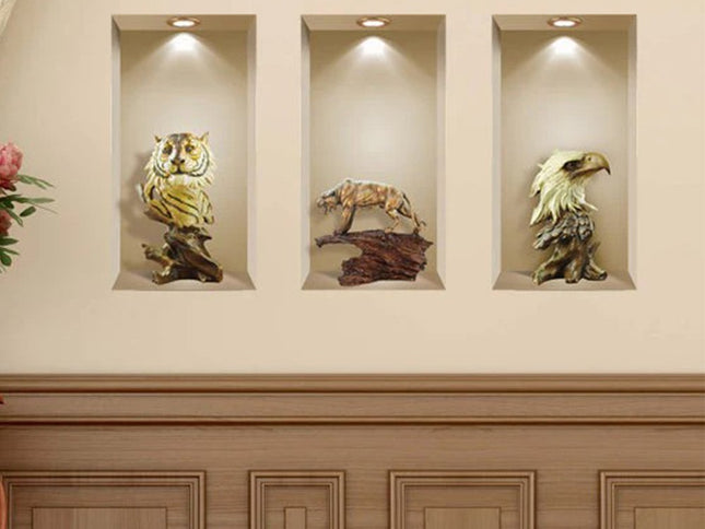 Set of Three Ana Faux Niche 3D Peel and Stick Wall Decals