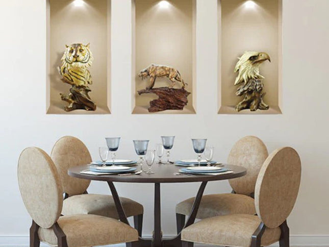 Set of Three Ana Faux Niche 3D Peel and Stick Wall Decals