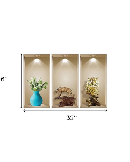 Set of Three Ana Faux Niche 3D Peel and Stick Wall Decals