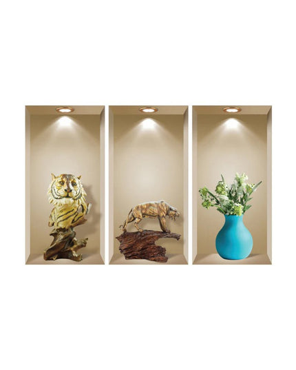 Set of Three Ana Faux Niche 3D Peel and Stick Wall Decals