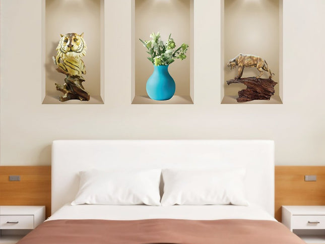 Set of Three Ana Faux Niche 3D Peel and Stick Wall Decals