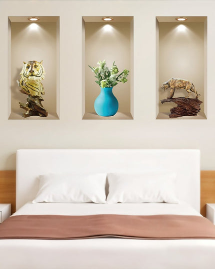Set of Three Ana Faux Niche 3D Peel and Stick Wall Decals