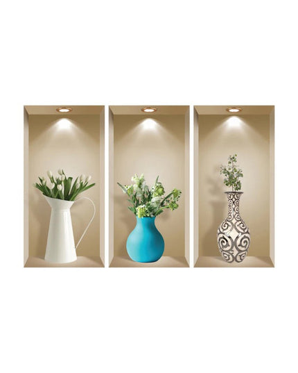 Set of Three Ada Faux Niche 3D Peel and Stick Wall Decals