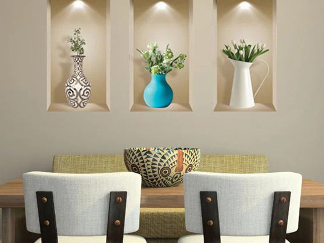 Set of Three Ada Faux Niche 3D Peel and Stick Wall Decals