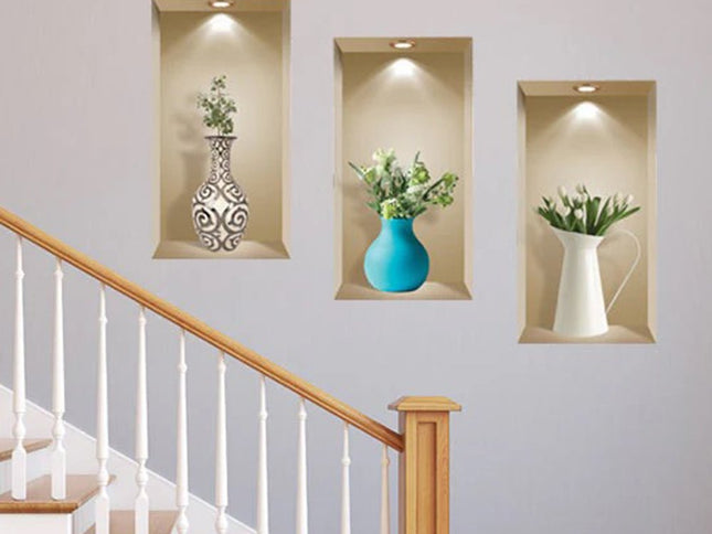 Set of Three Ada Faux Niche 3D Peel and Stick Wall Decals