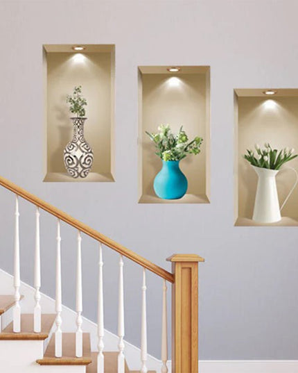 Set of Three Ada Faux Niche 3D Peel and Stick Wall Decals