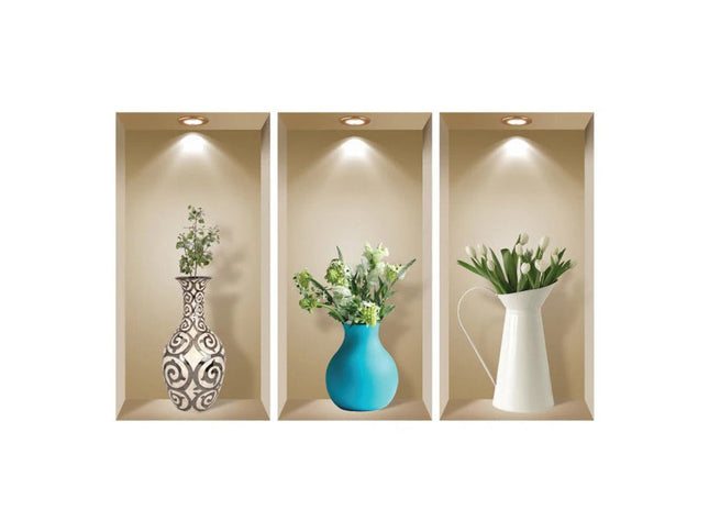 Set of Three Ada Faux Niche 3D Peel and Stick Wall Decals