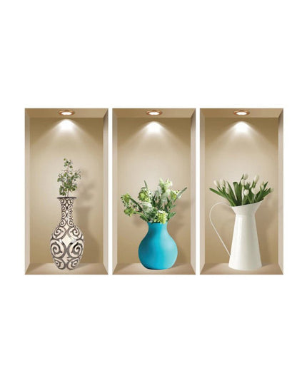 Set of Three Ada Faux Niche 3D Peel and Stick Wall Decals