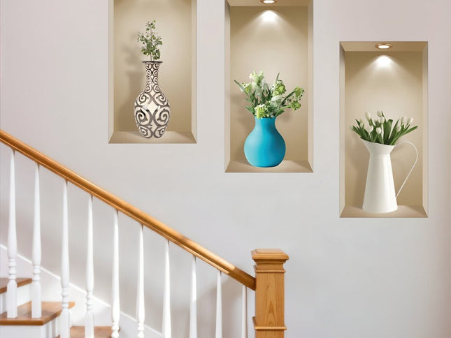 Set of Three Ada Faux Niche 3D Peel and Stick Wall Decals