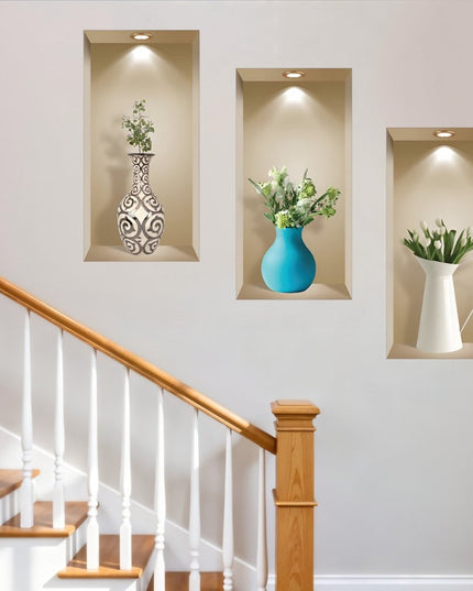 Set of Three Ada Faux Niche 3D Peel and Stick Wall Decals