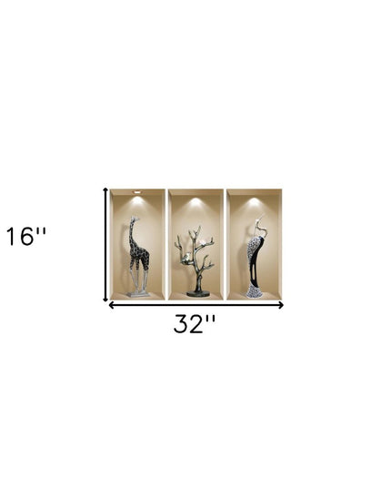 Set of Three Apa Faux Niche 3D Peel and Stick Wall Decals