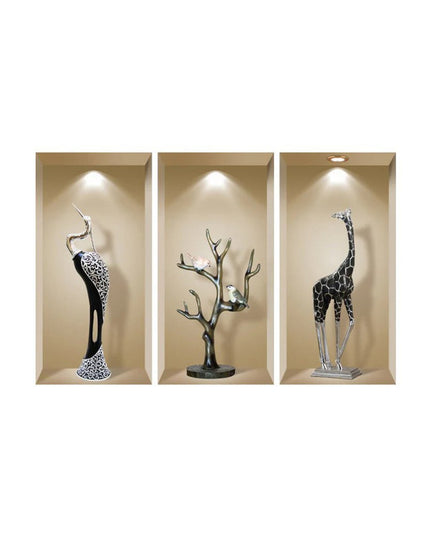 Set of Three Apa Faux Niche 3D Peel and Stick Wall Decals