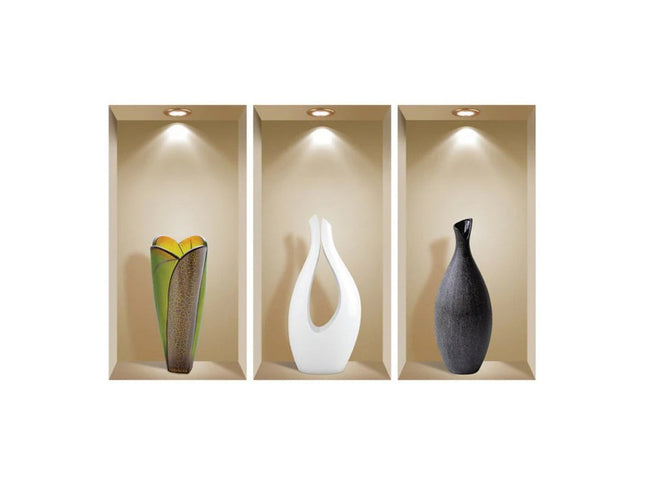 Set of Three Gia Faux Niche 3D Peel and Stick Wall Decals