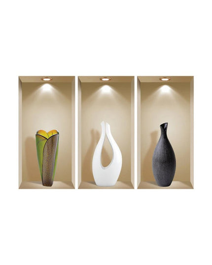 Set of Three Gia Faux Niche 3D Peel and Stick Wall Decals