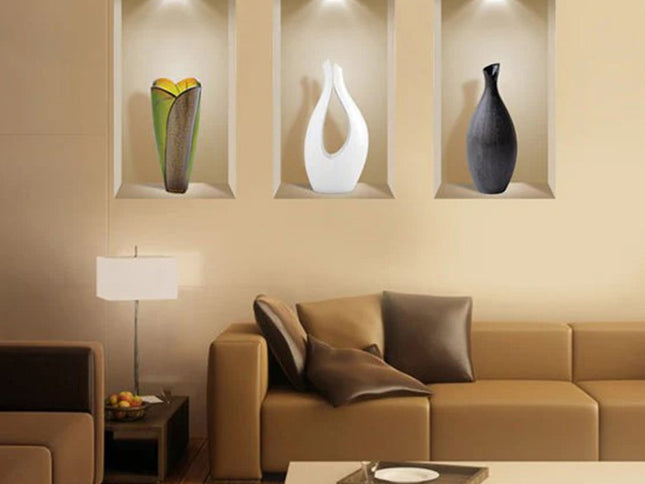 Set of Three Gia Faux Niche 3D Peel and Stick Wall Decals