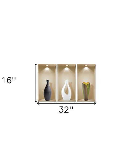 Set of Three Gia Faux Niche 3D Peel and Stick Wall Decals