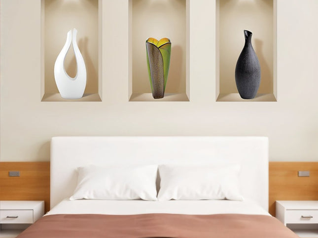 Set of Three Gia Faux Niche 3D Peel and Stick Wall Decals