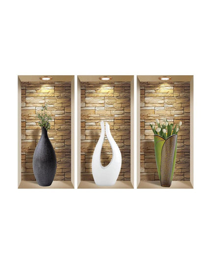 Set of Three Dia Faux Niche 3D Peel and Stick Wall Decals