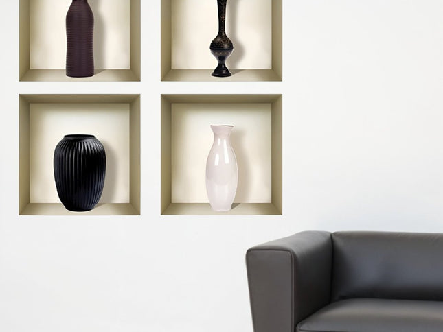 Set of Four Eve Faux Niche 3D Peel and Stick Wall Decals