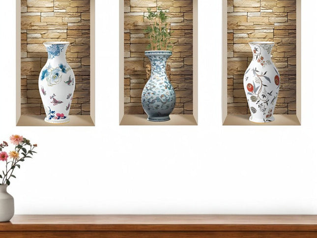 Set of Three Tia Faux Niche 3D Peel and Stick Wall Decals