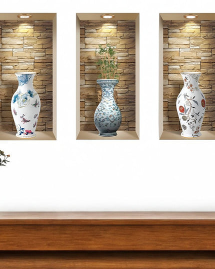 Set of Three Tia Faux Niche 3D Peel and Stick Wall Decals