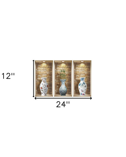 Set of Three Tia Faux Niche 3D Peel and Stick Wall Decals