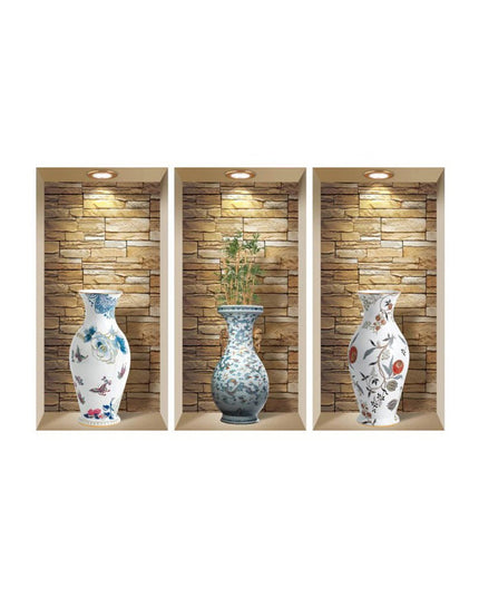 Set of Three Tia Faux Niche 3D Peel and Stick Wall Decals