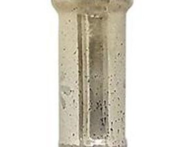 35" Silver Floral Glass Cylinder Floor Vase