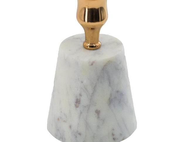 19" Gold And White Glass And Marble Table Vase