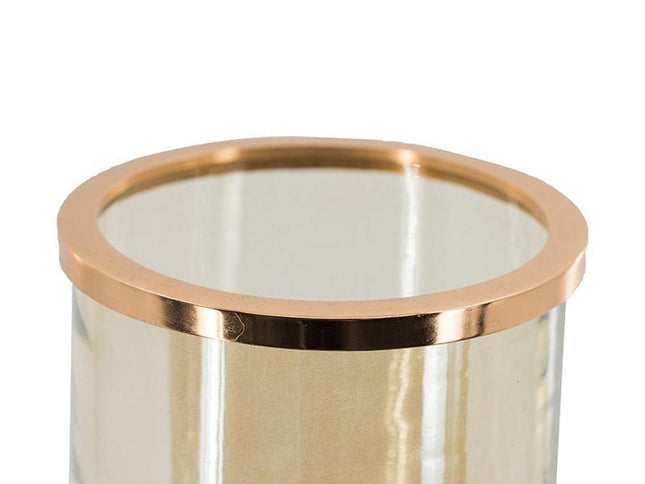 16" Gold And White Glass And Marble Table Vase